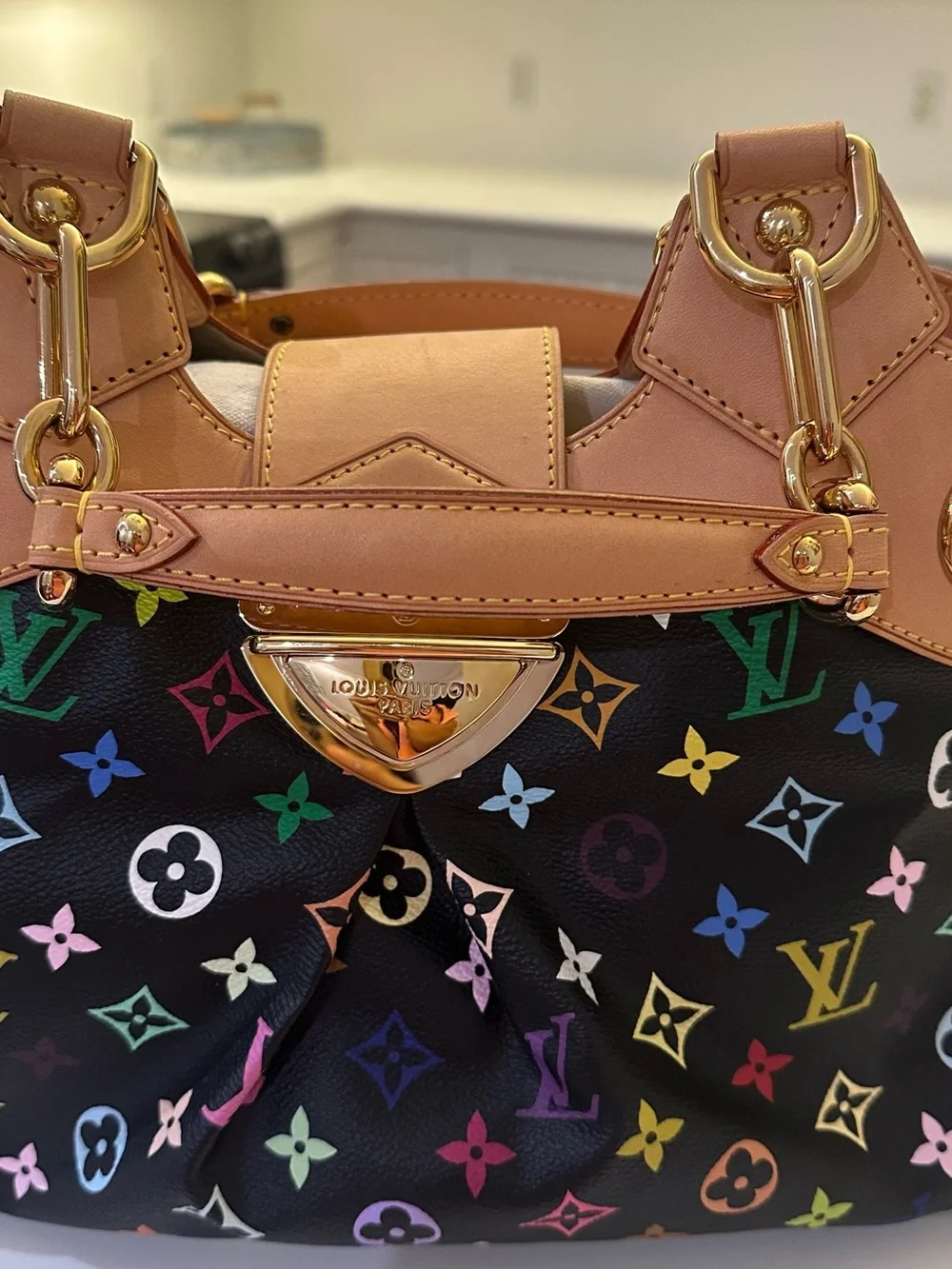 Louis Vuitton Limited Edition Light Beige Suede Interior- Classic Embossed Logo
